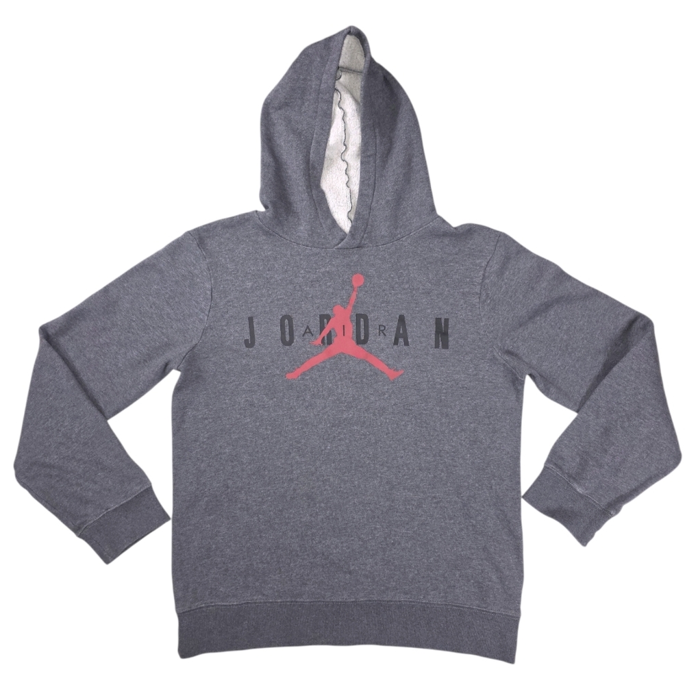 JORDAN HOODIE. YOUTH LARGE 12/13 YEARS. PIT TO PIT 19 INCHES, LENGTH 24 INCHES.